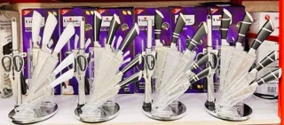 سرویس چاقو ۹ پارچه یونیک مدل UA-9001 | استیل ضدزنگ با پایه چرخشی