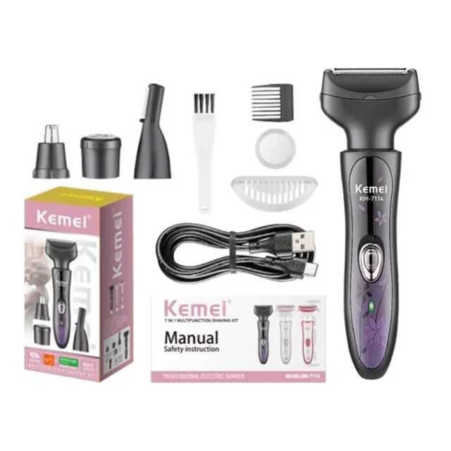 ماشین اصلاح شیور زنانه کیمی مدل Kemei KM-7114 | چندکاره و حرفهای