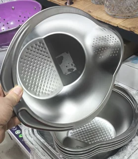 لگن استیل آبکش‌دار چندمنظوره